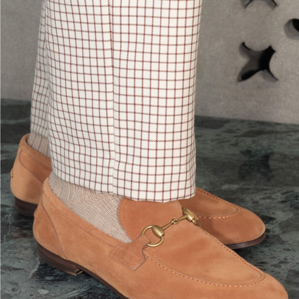 Gucci Jordaan Suede Loafers with Gold Horsebit Detail size 12 UK - Picture 7 of 7